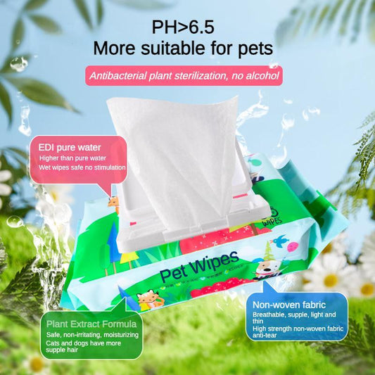 Dog & Cat Wipes – Hypoallergenic, Gentle Pet Grooming Wipes with Vitamins A, C & E (80 Count)